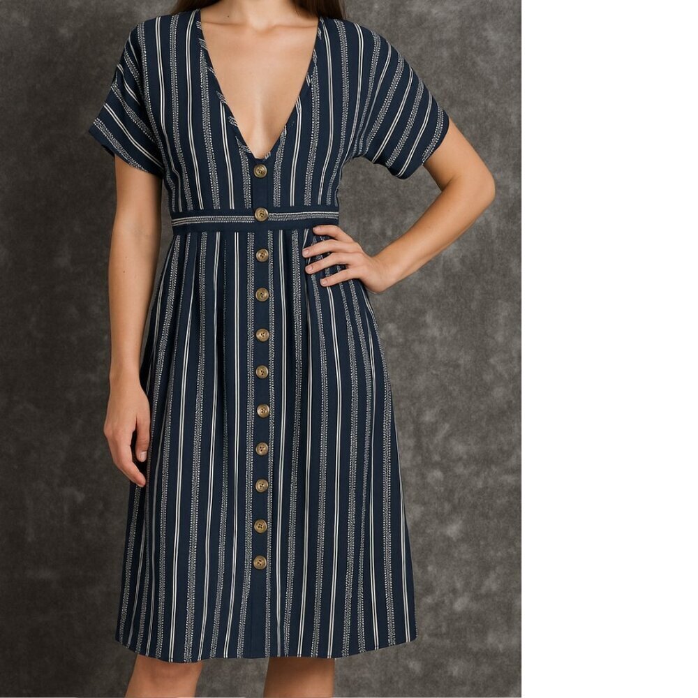 Charlotte Russe Navy and White Striped Mini Dress